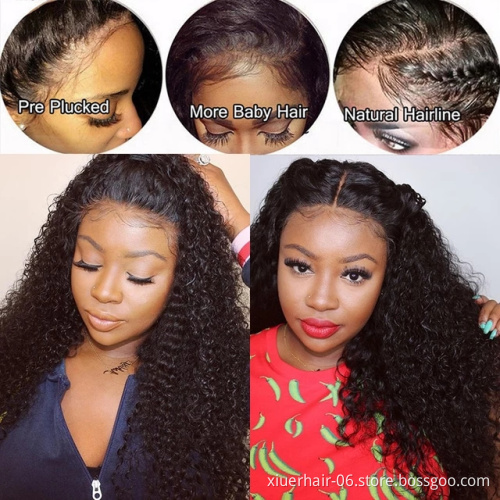 RTS Wholesale High Quality Braided Curly Lacefront For Black Women Perruque Full Lace Cheap Human Wigs 100% Human Hair